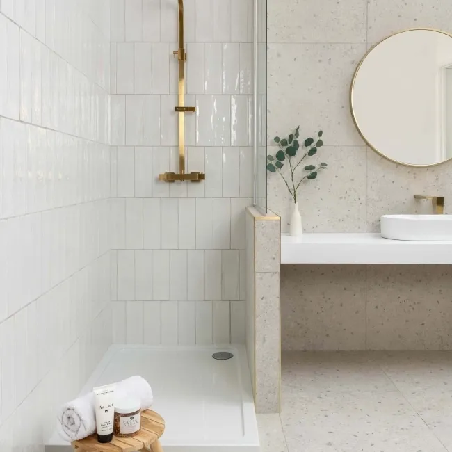 Rustic Gloss White Metro Tiles