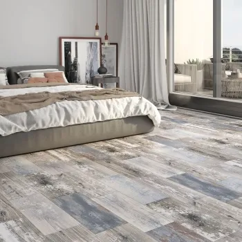 Vintage Blue Matt Reclaimed Wood Effect Wall and Floor Tiles