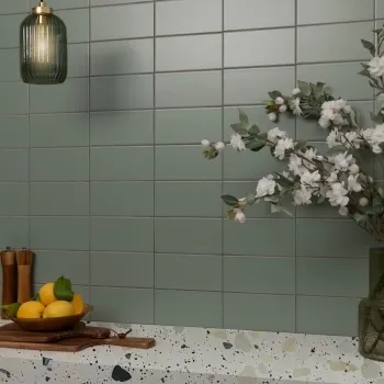 Monocolour Rico Green Matt Flat Metro Wall Tiles 200x100