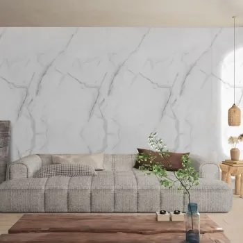 Trepanel Aqua Luxe® Carrara Marble Effect Embossed Gloss SPC Wall Panel 4 Pack (Covers 2.80 SQM)
