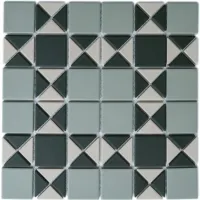 Churchill Mixed Green Mosaic Victorian Matt Tiles
