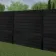 LuxeLine® Black Composite Fence Panel with Buried Aluminium Post 6ft