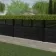 LuxeLine Composite Fence Panel Black 3ft High - Slat Decorative Screen with Aluminium Post