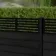 LuxeLine Composite Fence Panel Black 3ft High - Slat Decorative Screen with Aluminium Post
