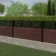 LuxeLine Composite Fence Panel Walnut 3ft High - Slat Decorative Screen with Aluminium Postm