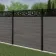 LuxeLine® Classic Straight Top Moroccan Design Screen with Light Grey Composite Fence Panels & Aluminium Post 180cm