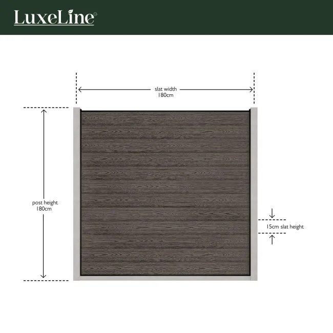 LuxeLine® Walnut Composite Fence Panel for Own Post 6ft