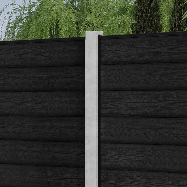 LuxeLine® Black Composite Fence Panel for Own Post 6ft
