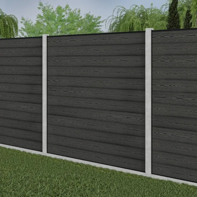 LuxeLine® Dark Grey Composite Fence Panel for Own Post 6ft