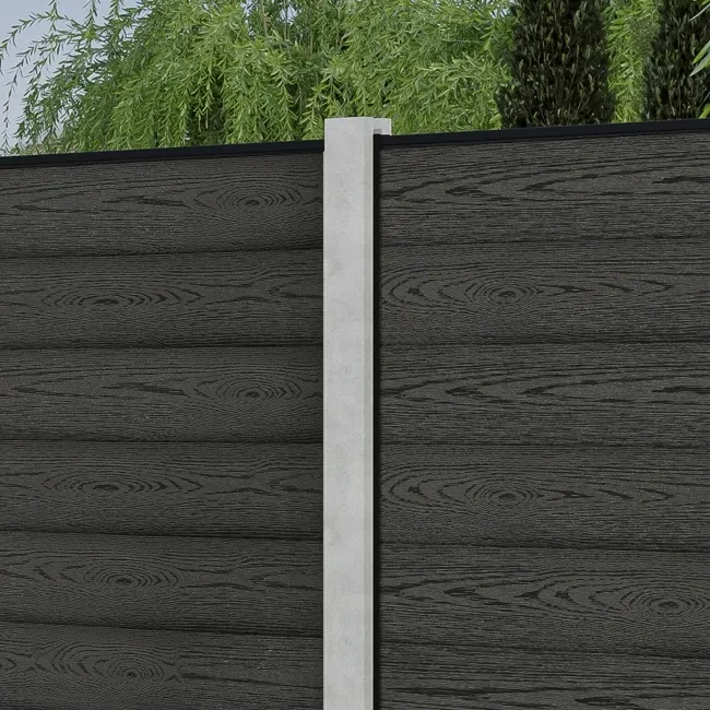 LuxeLine® Dark Grey Composite Fence Panel for Own Post 6ft