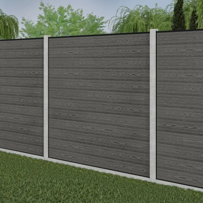 LuxeLine® Light Grey Composite Fence Panel for Own Post 6ft