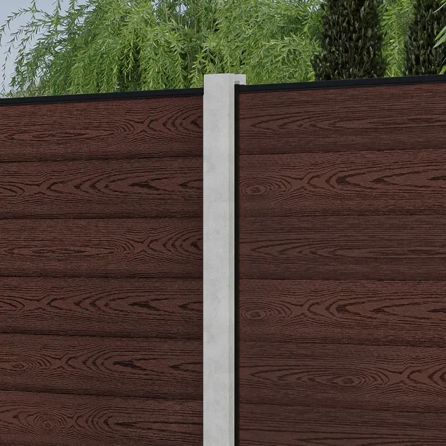 LuxeLine® Walnut Composite Fence Panel for Own Post 6ft