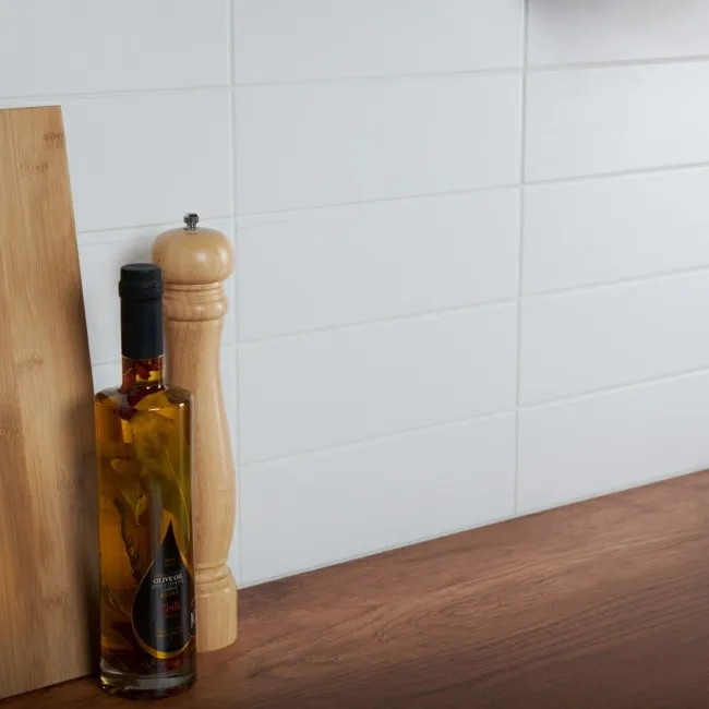 Linear Matt White Brick Tiles