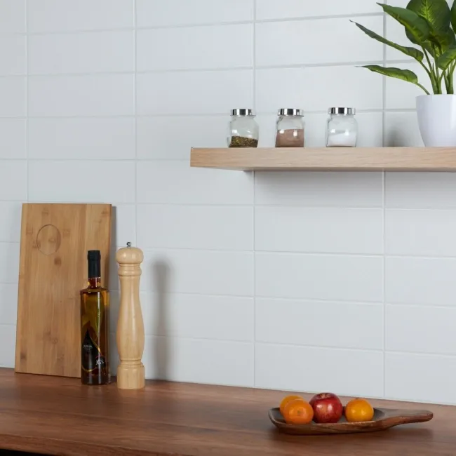 Linear Matt White Brick Tiles