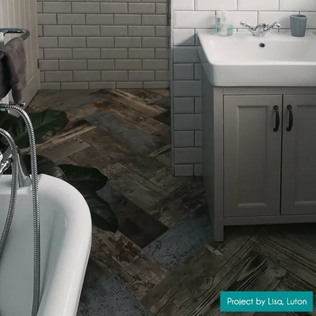 Rustic Blue Reclaimed Wood Effect Porcelain Floor Tiles