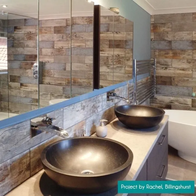 Rustic Blue Reclaimed Wood Effect Porcelain Floor Tiles