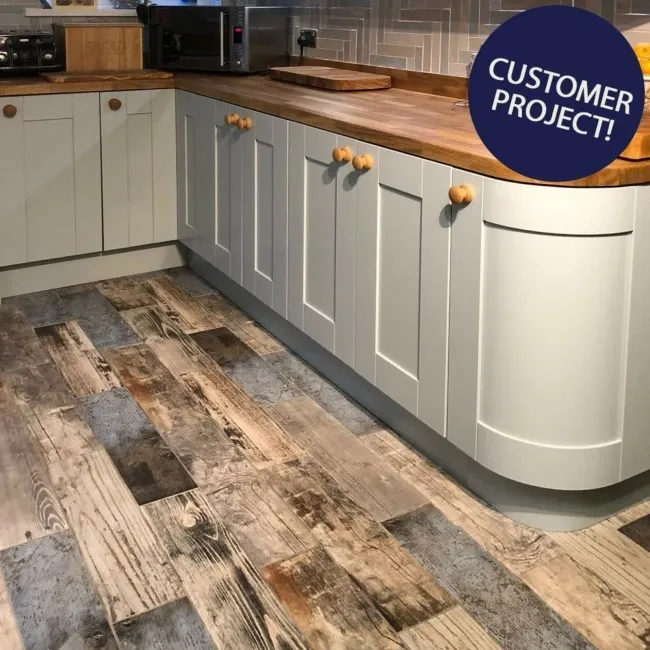Rustic Blue Reclaimed Wood Effect Porcelain Floor Tiles