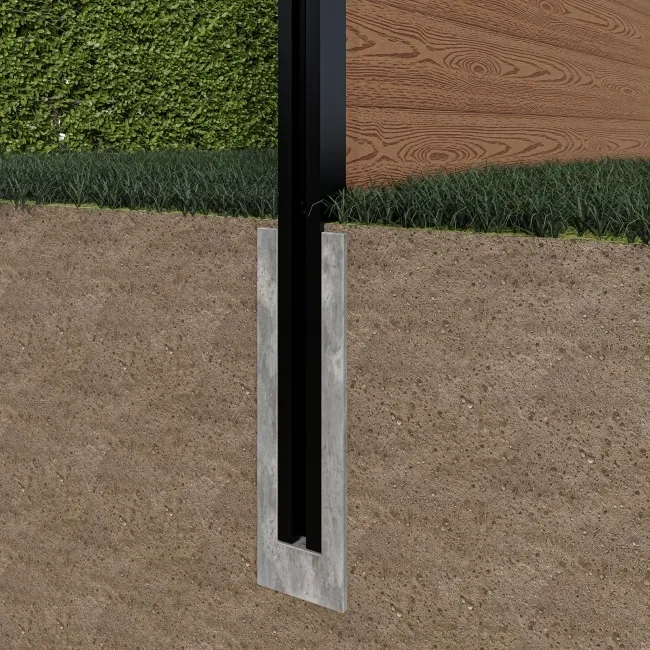 LuxeLine® Teak Composite Fence Panel with Buried Aluminium Post 6ft