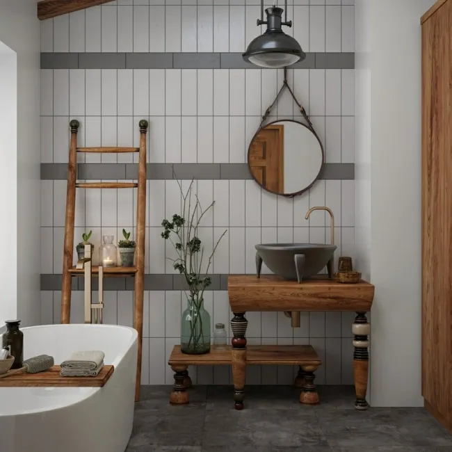Linear Matt White Brick Tiles