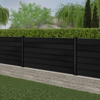LuxeLine® Black Composite Fence Panel with Aluminium Post 3ft