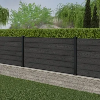 LuxeLine® Dark Grey Composite Fence Panel with Aluminium Post 3ft