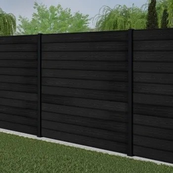 LuxeLine® Black Composite Fence Panel with Aluminium Post 6ft