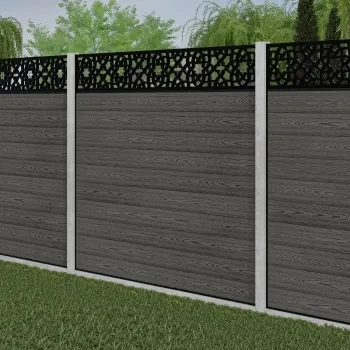 LuxeLine Composite Fence Panel Light Grey - Moroccan Decorative Screen for Own Post