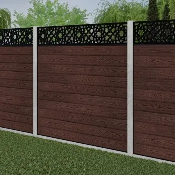 LuxeLine Composite Fence Panel Walnut - Moroccan Decorative Screen for Own Post