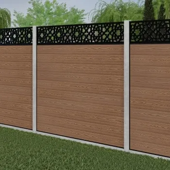 LuxeLine Composite Fence Panel Teak - Moroccan Decorative Screen for Own Post