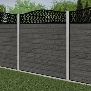 LuxeLine Composite Fence Panel Light Grey - Geometric Decorative Screen for Own Post