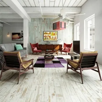 Azure Painted 90x15 Wood Tiles