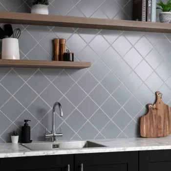 Monocolour Rico Grey Matt Flat Square Wall Tiles 150x150