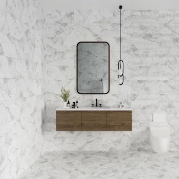 Clovelly White Carrara Marble Effect Matt Wall Tiles