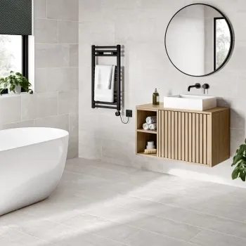 Cimento Light Bone Grey Concrete Effect 300x600 Wall and Floor Tile