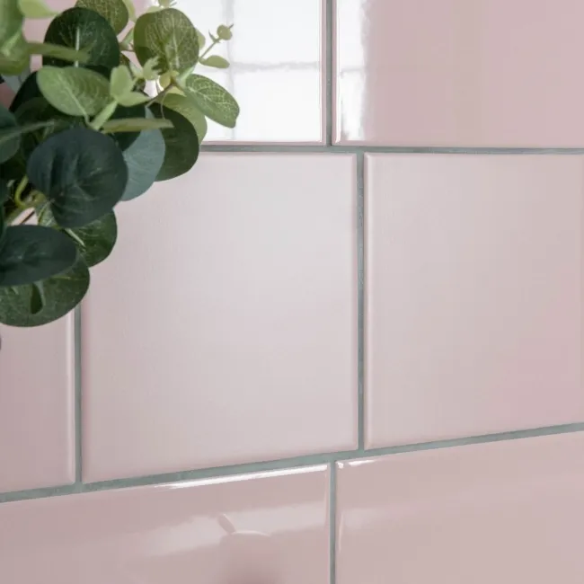 Monocolour Rico Pink Matt Flat Square Wall Tiles 150x150