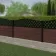 LuxeLine Composite Fence Panel Walnut 3ft High - Curve Top Lattice Decorative Screen with Aluminium Post
