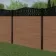 LuxeLine Composite Fence Panel Teak 6ft High - Floral Decorative Screen with Buried Aluminium Post