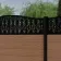 LuxeLine Composite Fence Panel Teak 6ft High - Floral Decorative Screen with Buried Aluminium Post