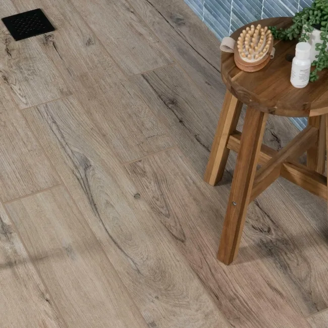 Muniellos Oak Anti-Slip Brown Wood Effect Porcelain Wall and Floor Tiles