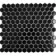 Pixel Black 23x23 Hexagon Gloss Mosaic Tiles'