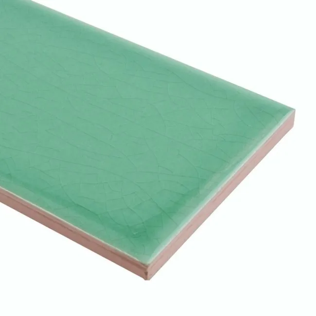 Antique Monceau Teal Green Gloss Flat Crackle Metro Wall Tiles