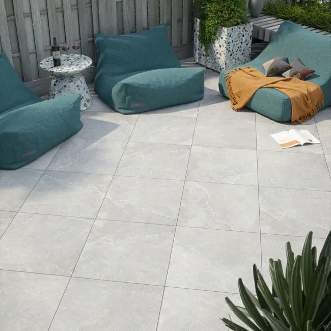 Clifton Light Grey Stone Effect 20mm Porcelain Paving Slabs