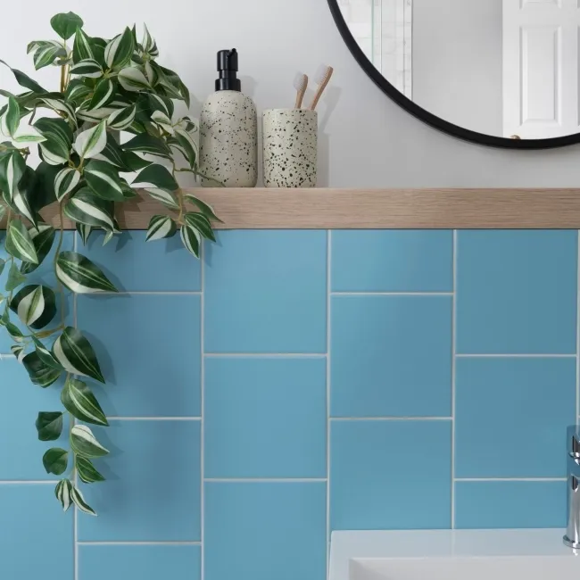 Monocolour Rico Blue Matt Flat Square Wall Tiles 150x150