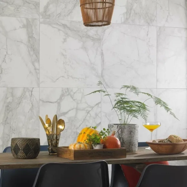 Cappella White Matt Marble Effect 600x600 Wall and Floor Tiles
