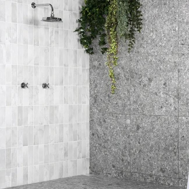Raku White Ceramic Brick Effect Wall Tiles