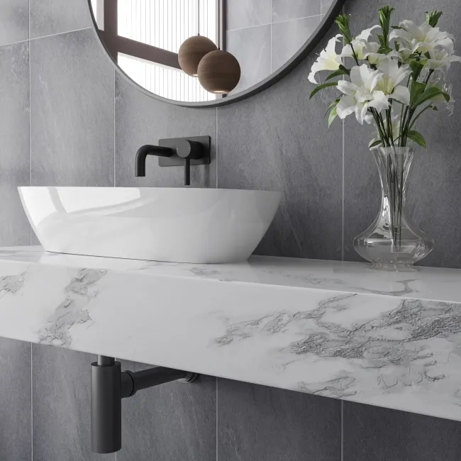 Hadlow Anthracite Matt Slate Effect Wall And Floor Tiles