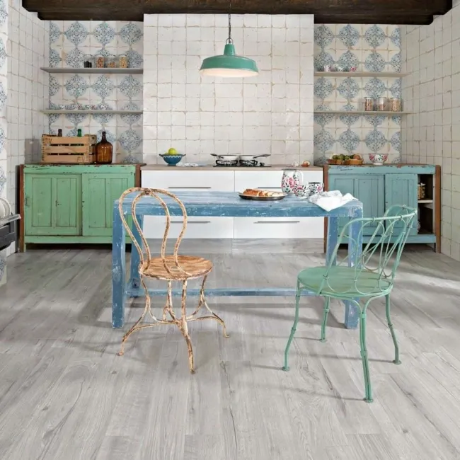 Muniellos Grey Wood Effect Porcelain Floor Tiles 1215x195