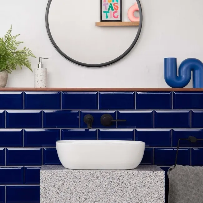 Manor House Blue Gloss Ceramic Metro Wall Tiles