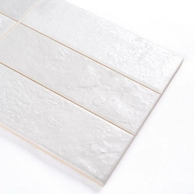 Raku White Ceramic Brick Effect Wall Tiles