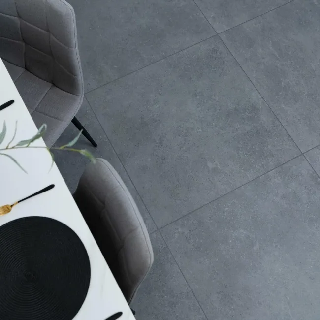 Gravity Dark Grey Matt Stone Effect 800x800 Floor Tiles